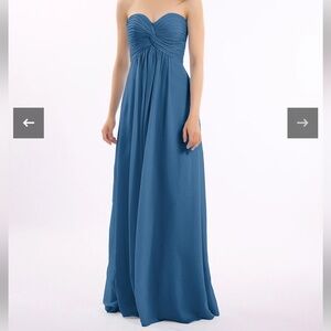 NWT Babaroni Antonia ink blue Strapless Empire Chiffon Dress size 8